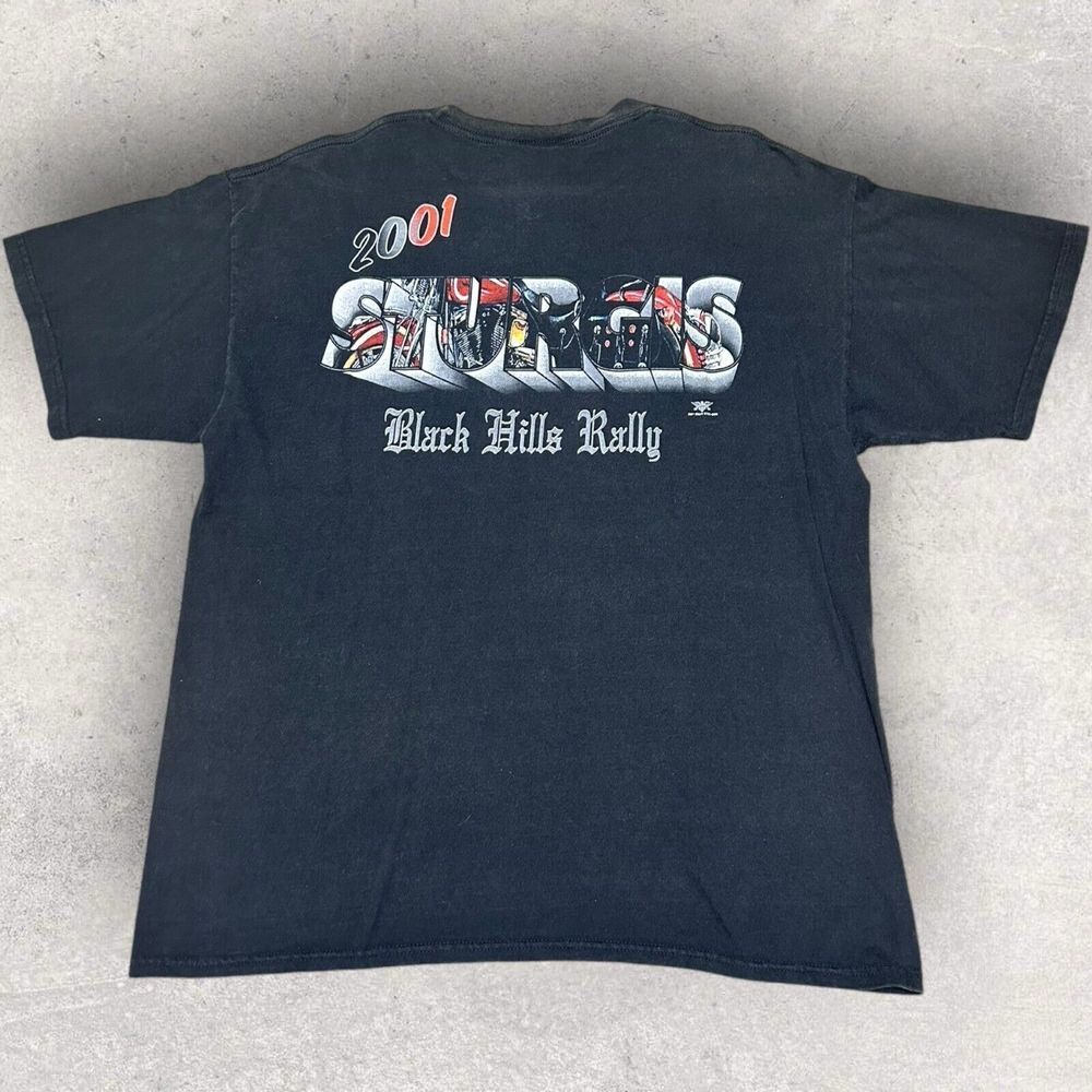VTG Y2K 2001 XL Sturgis Black Hills‎ Rally T Shirt Eagle American Biker - Picture 5 of 10